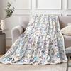 Vintage Flower Blanket Birthday Christmas for Women Girl Gift Spring Floral Blanket Soft Cozy Plush Flannel Fleece Throw Blanket