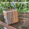 Portable FM AM SW Radio with BT Speaker LED Flashlight Vintage Radio Support TF Card for Home Office