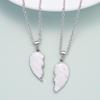Cross-Border Pink Heart Patchwork Friendship Necklace for Kids - Versatile Best Friend Pendant