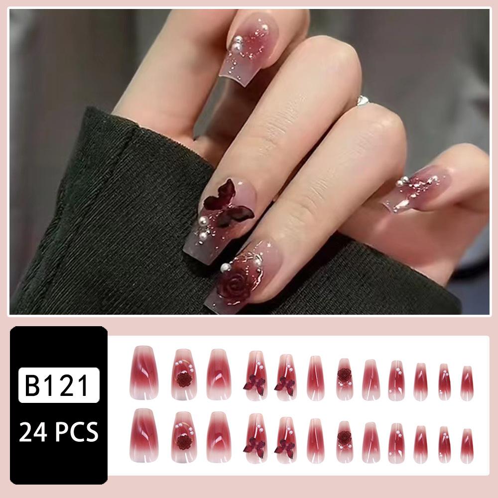 Schemering Camellia Draagbare Nageldiamant Nageldiapplakkers Blush Nageldiapplakkers Vlinder Nepnagel Nageldiapplakkers Afgewerkte Nagels