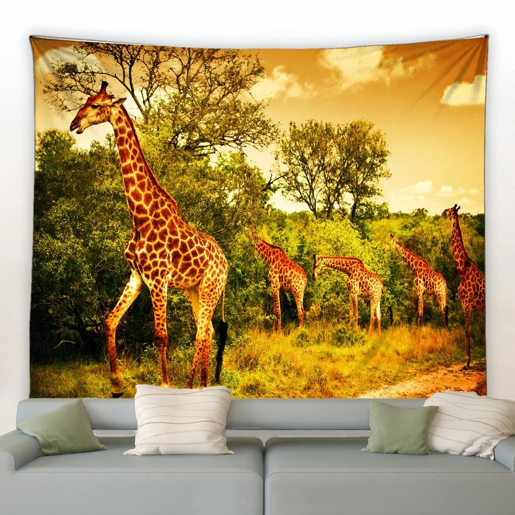 Giraffe Pattern Tapestry Bedroom Living Room Tapestry Home Wall Decoration Tapestry