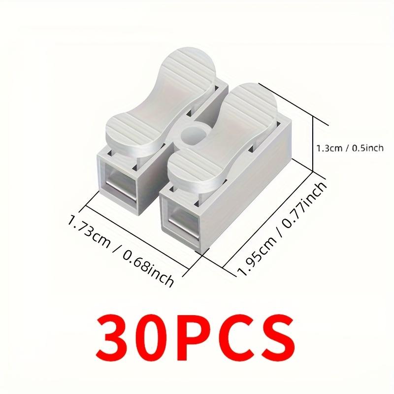 10Pcs/20Pcs/30Pcs Quick Connect Cable Connectors | Industrial Electrical Connection Terminal 2-Pin Push-In Type Spring Clamp White Steel Contact
