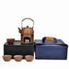 Firewood burning enclosure tea set customer creative portable kung fu ceramic travel tea set one pot four cups