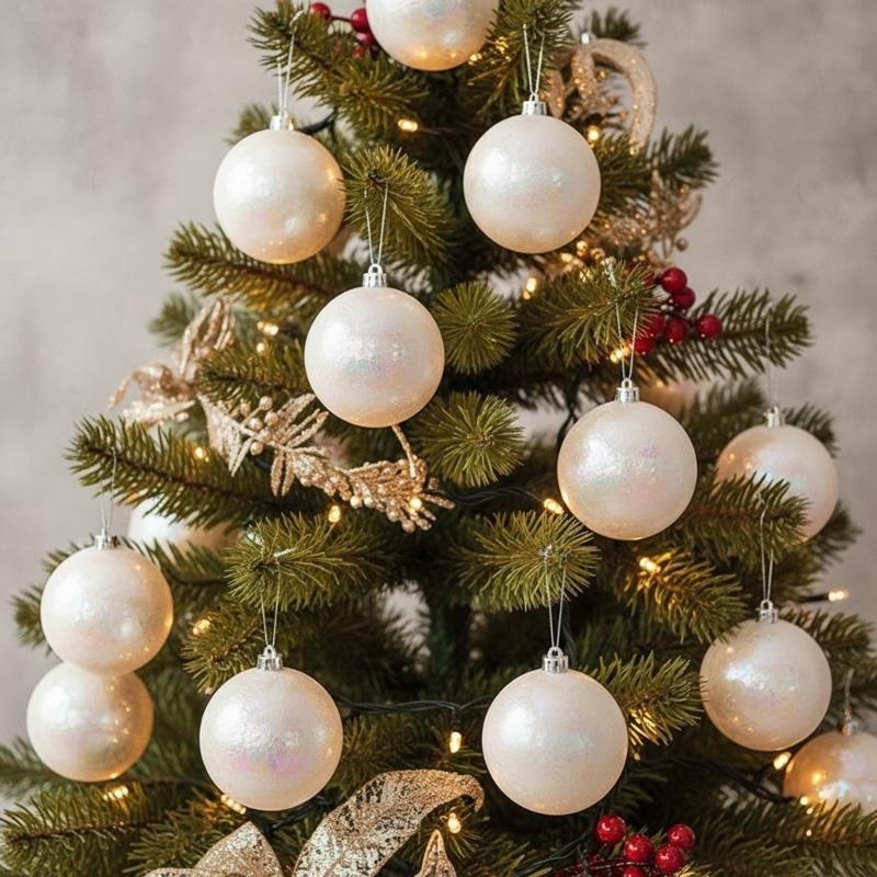 Christmas Decoration Ball, Christmas Sequins Foam Ball. Suitable for Holiday Celebrations and Christmas Tree Decorations