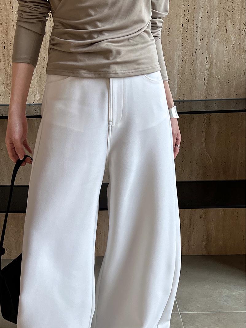 

Lu Xi Ya Pi Women s Drapey High-Waist Straight Leg Pants - New Spring Slimming Style, Loose and Casual Fit Medium