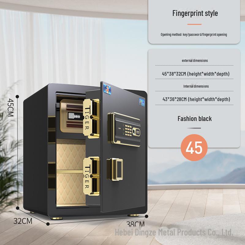 Tiger Brand All-Steel Fingerprint Safe for Home/Office - Anti-Theft Small Safe Deposit Box