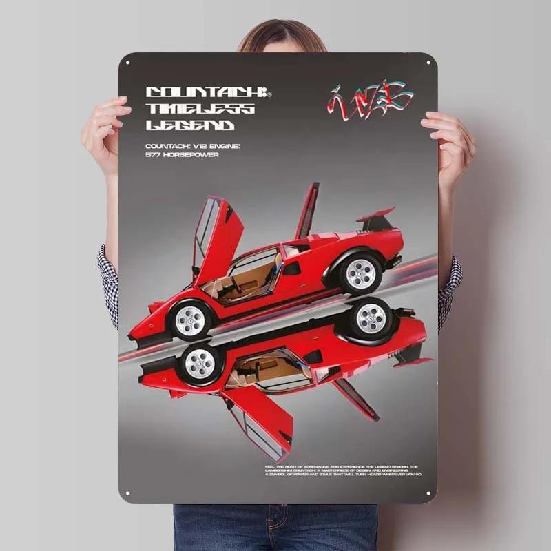 Lamborghini Tinplate Sign Cars Poster Decoration for Home Decor Items Retro Metal Sign Plaque for Garage Wall Art Decoration