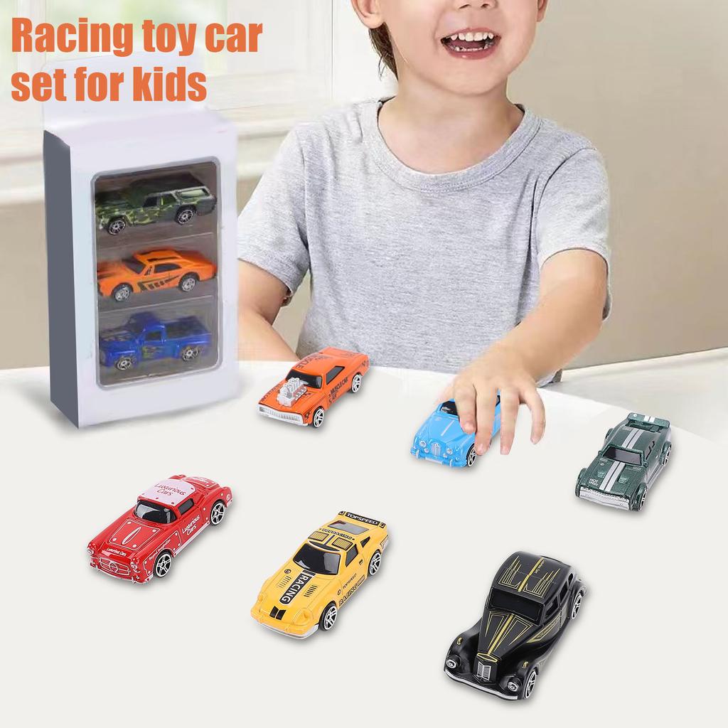 6pcs Children Alloy Car Toy Set Racing Toy Car Vehicle Set for Toddlers Home Decoration Gift