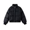 Men's American-Style PU Leather Puffer Jacket - Winter Warm Stand Collar with Letter Design