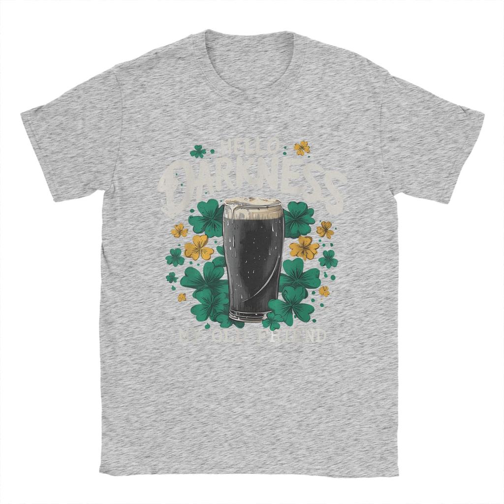 Streetwear TShirt Summer Hello Darkness My Old Friend Irish Beer St Hipster T Shirts Cotton Tshirt Short Sleeve Top Tees