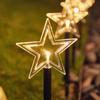 Solar Christmas Star Lights Outdoor Energy Saving Waterproof Solar Powered Stake Lights Decorations for Home Pathway