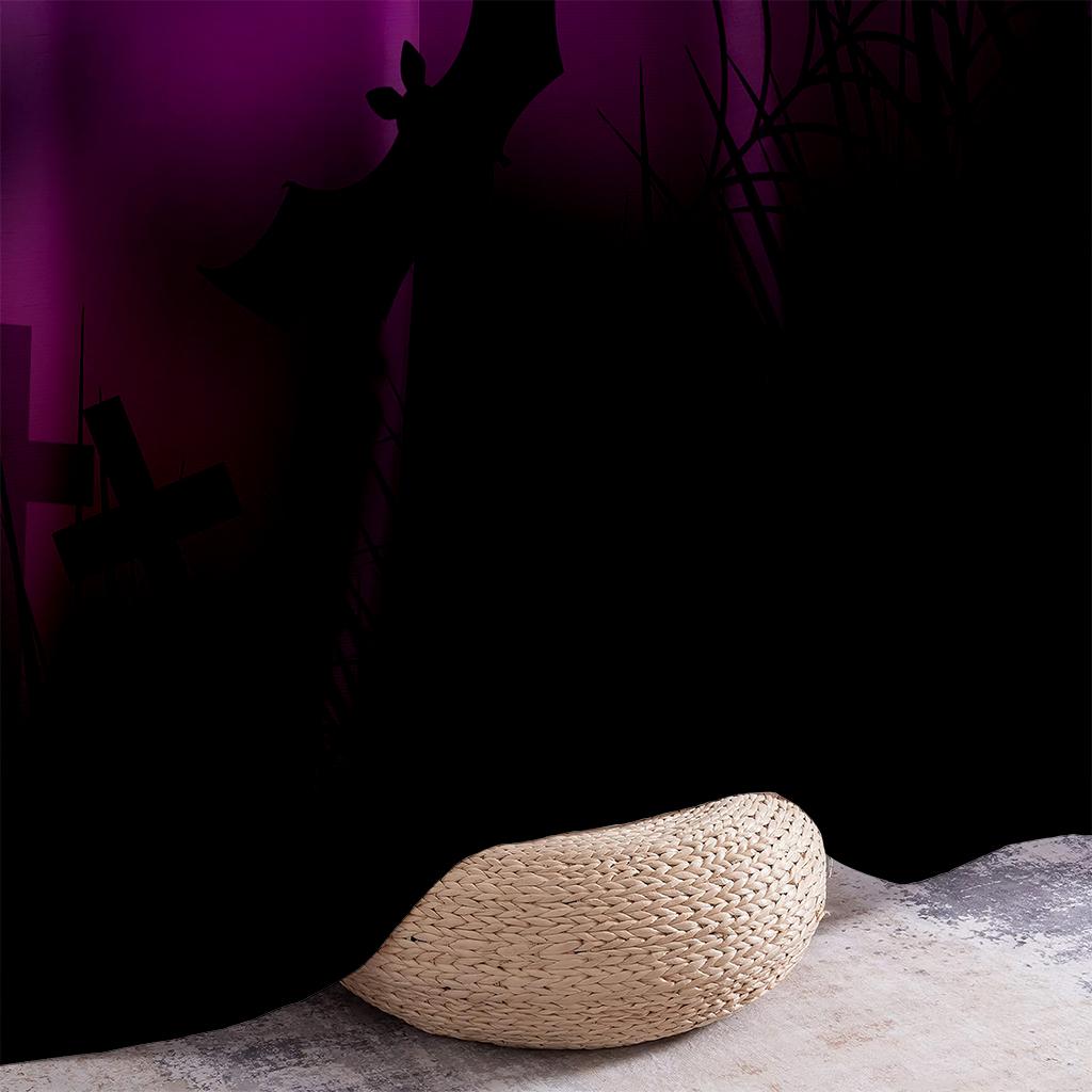 Halloween Horror Atmosphere Decorative Curtains Gothic Style Castle Pumpkin Cartoon Print Curtains Holiday Party Decorative 2PCS