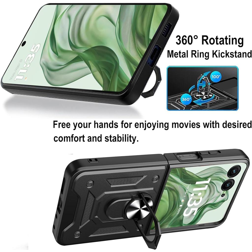 Armor Shockproof Case For Motorola Razr 50 Ultra Cover For Moto Razr Plus 2024 With Ring Magnetic Holder Coque Fundas