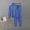 Women 2 Piece Sets   Candy Color Knitted  Turtleneck Knitwears Sweater Pullover Tops  High Waist Casual Harem Pants Outfit