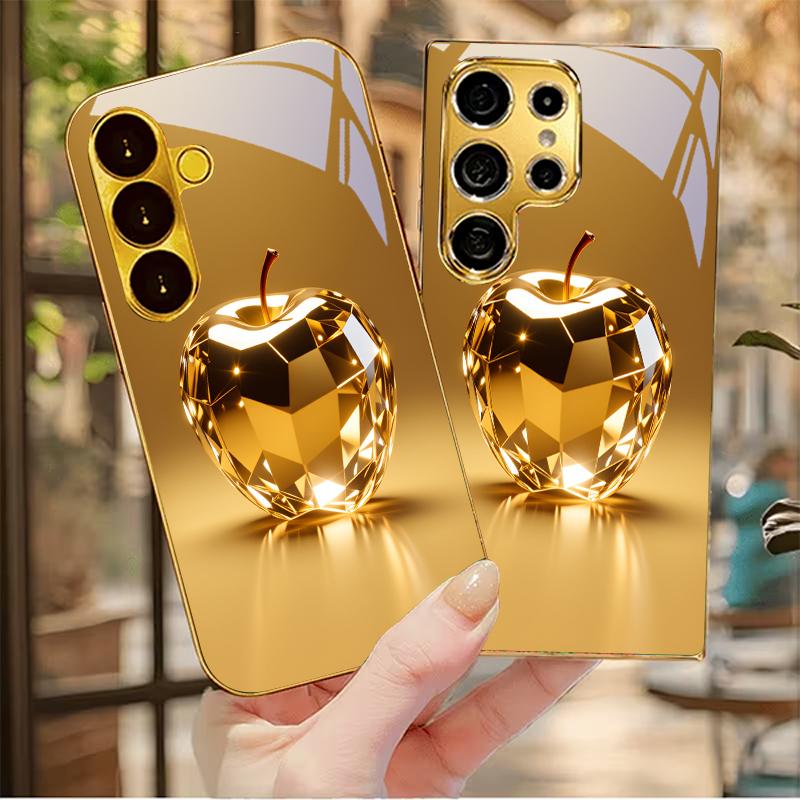 Prismatic Golden Fruit Electroplated Golden Phone Case For Samsung A22 A32 A42 A52 A72 A23 A33 A53 A73 A34 A35 A37 57 Back Cover