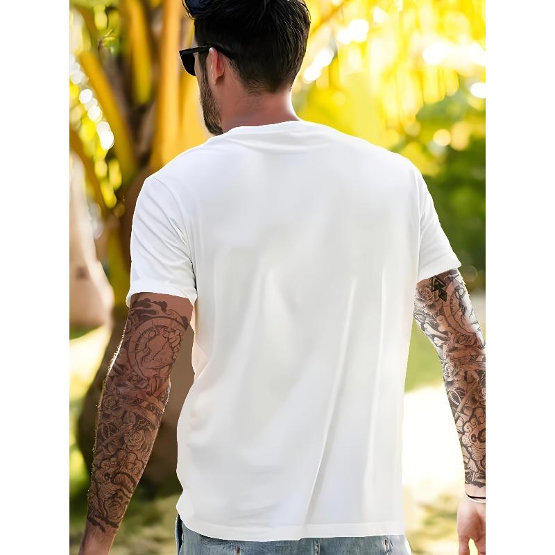 Europäische Größe Basketball Herzschlag Print Kurzarm T-Shirt, Herren Freizeit Bequem Vielseitig T-Shirts Für Sommer Outdoor Geschenk