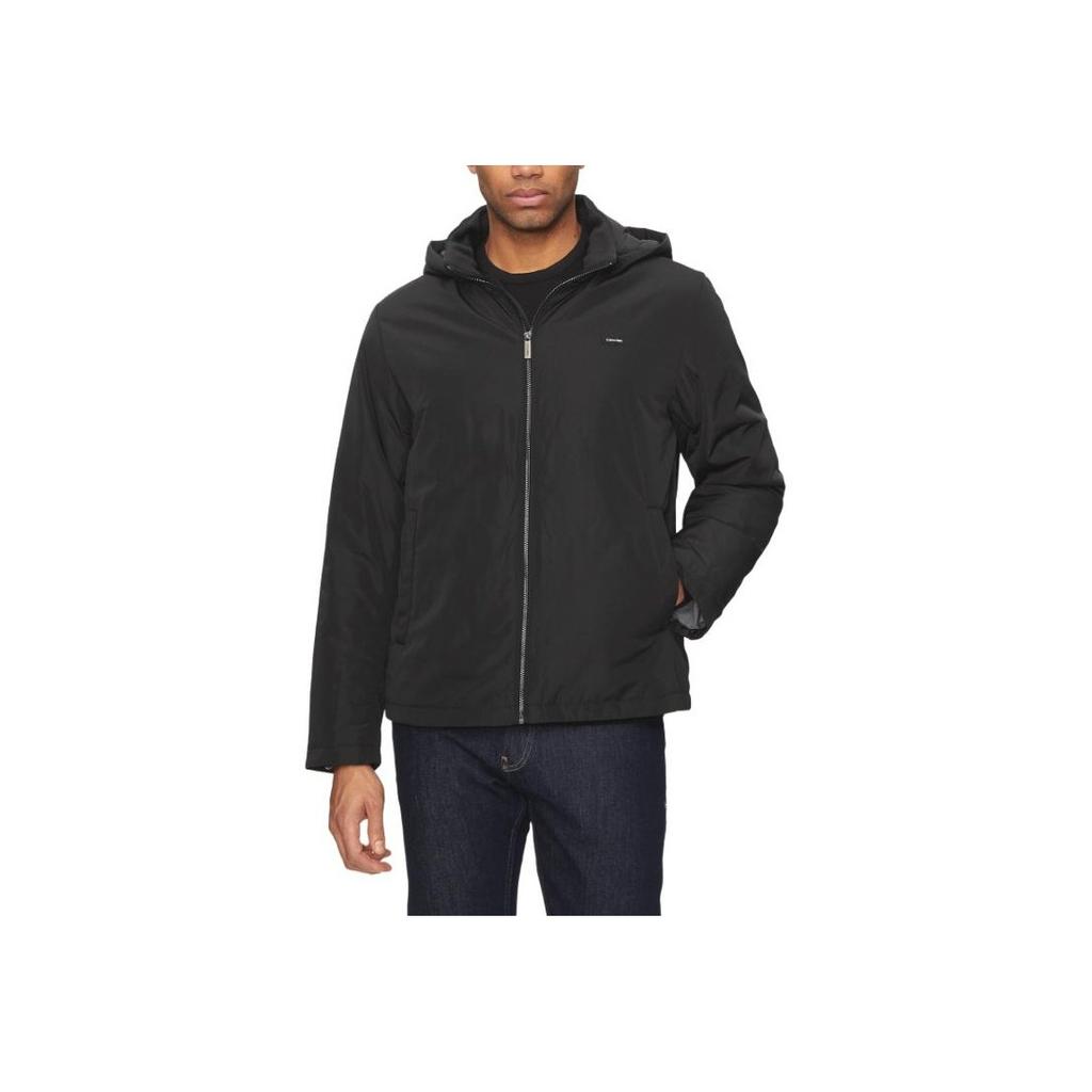 Calvin Klein Solid Logo Letter Print Hooded Long Sleeve Jacket Men jackets Black K10K113005-BEH