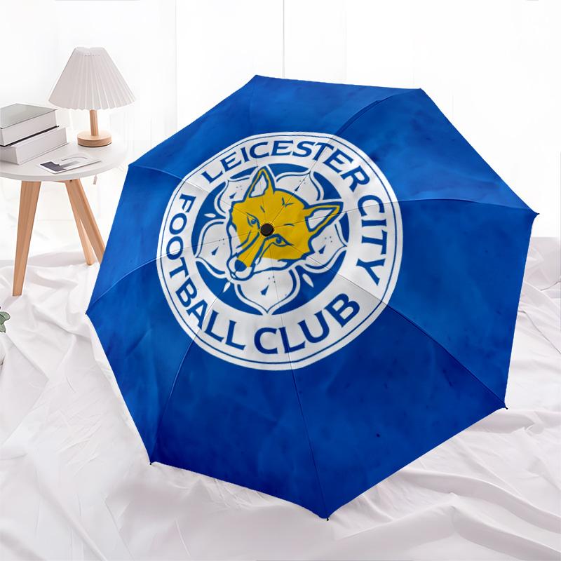 Leicester City FC Pattern, Automatic Folding Umbrella, Portable and Foldable Design, 8 Ribs, a Christmas or Birthday Gift.