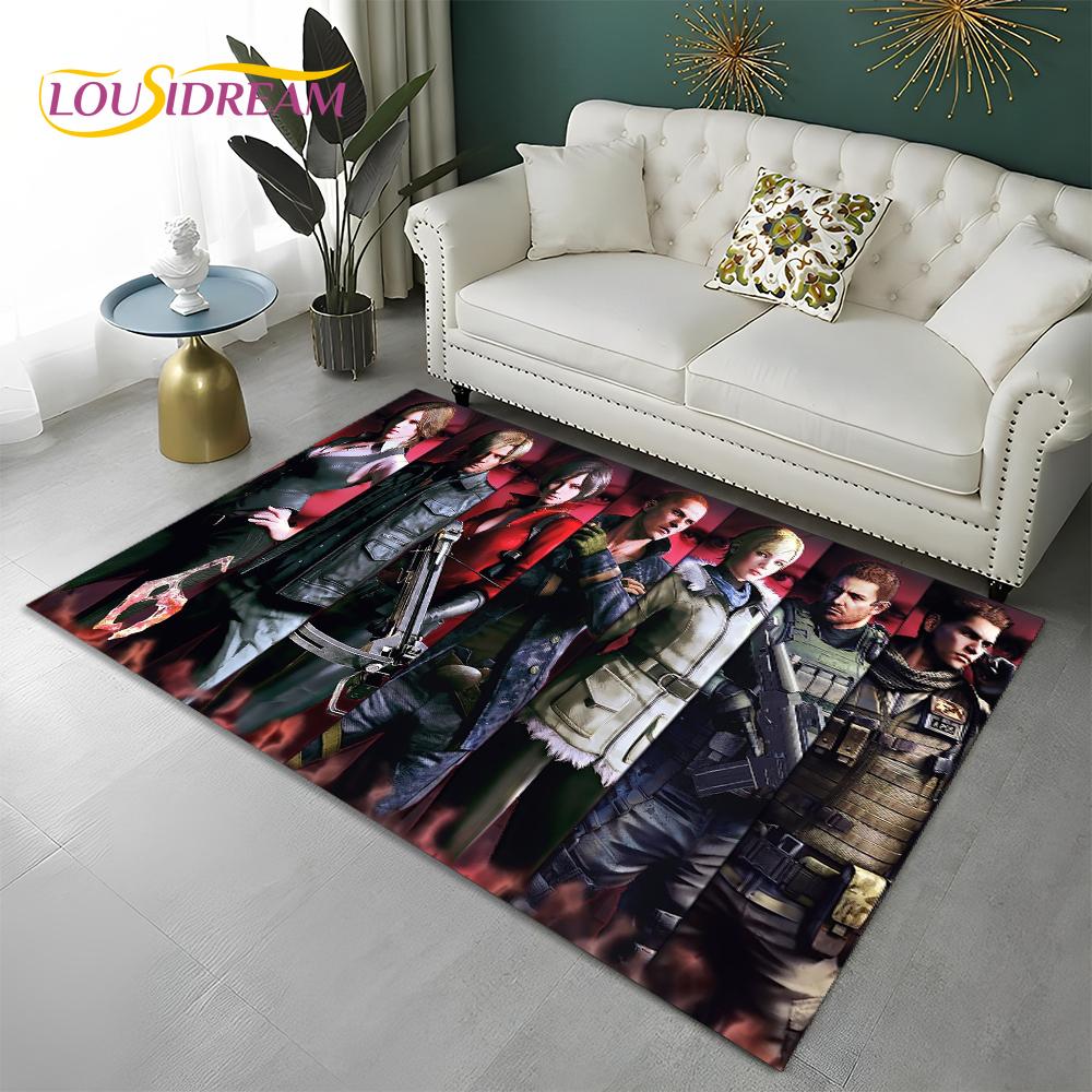 3D Games R-Resident Evil Gamer Carpet Rug for Home Living Room Bedroom Sofa Doormat Decor,kids Play Area Rug Non-slip Floor Mat
