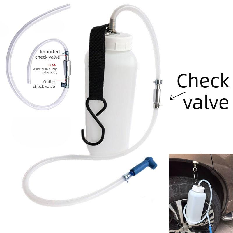 1L Brake Fluid Bleeder Kit with Non-Return Valve & Hook - Car Motorcycle One Person Bleeding Tool