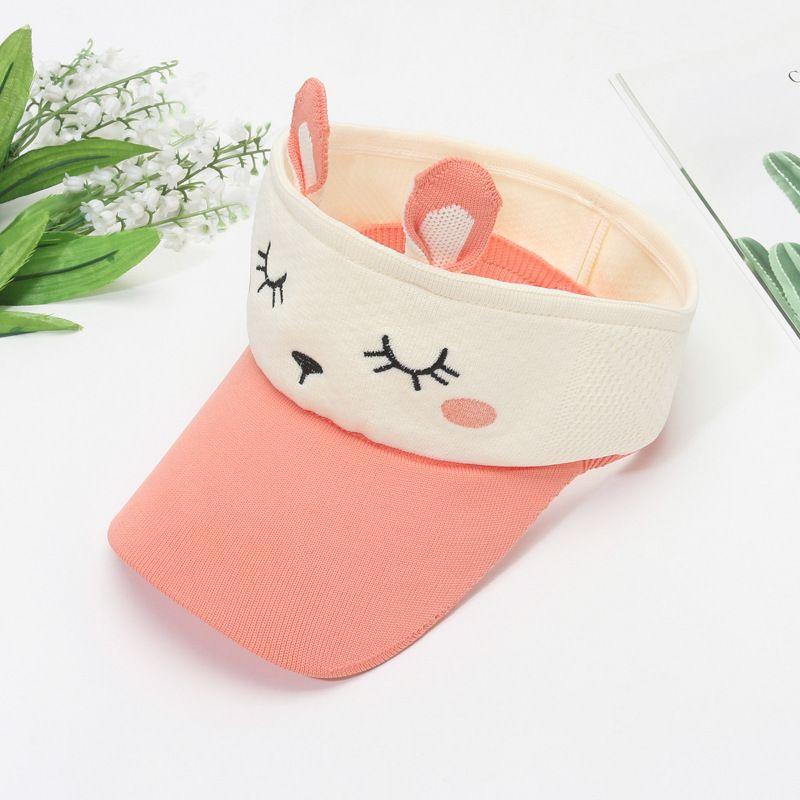 

Children s Sun Hat Summer Cartoon Rabbit Peaked Cap Girl Sun-Proof Classic Style Topless Hat Baby Hat Orange
