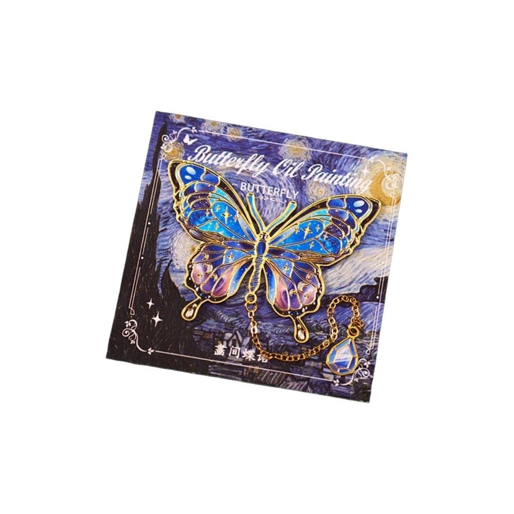 

With Chain Butterfly Bookmark Colorful Bronzing Bookmark Vintage Chain Bookmark Student Gift 1