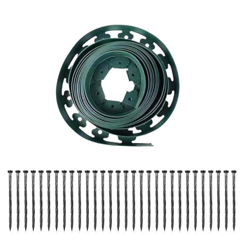 Plastic Landscape Edging Barrier Durability Flexible Garden Edging For Gardens And Lawns Sun Resistant