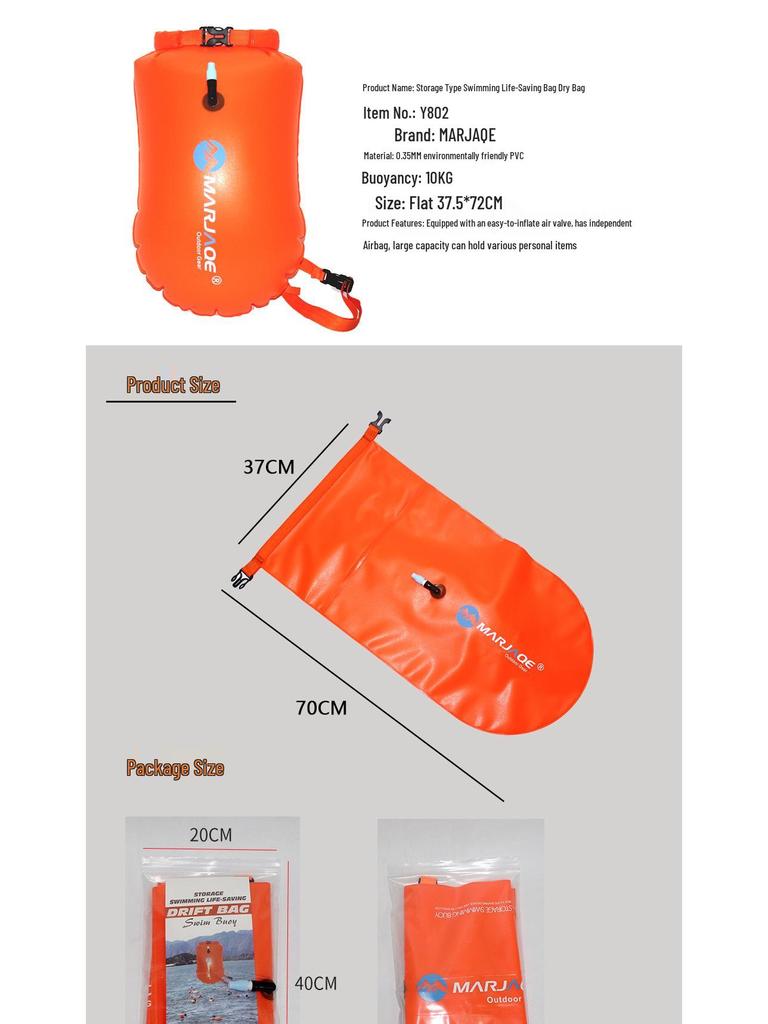 Borsa e Galleggiante Impermeabili Gonfiabili MARJAQE per Stoccaggio in Acqua