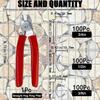 300 PCS Galvanized Hog Rings with Bent Pliers Set, Includes 3/4", 1/2", and 3/8" Hog Rings for Animal Cages, Ropes, Bags, DIY Crafts, and Furniture