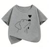 Funny Dog with Love Heart Design T Shirts Printed Kids Childrens Tshirt Boys Girls Summer Spring Casual Top Tee