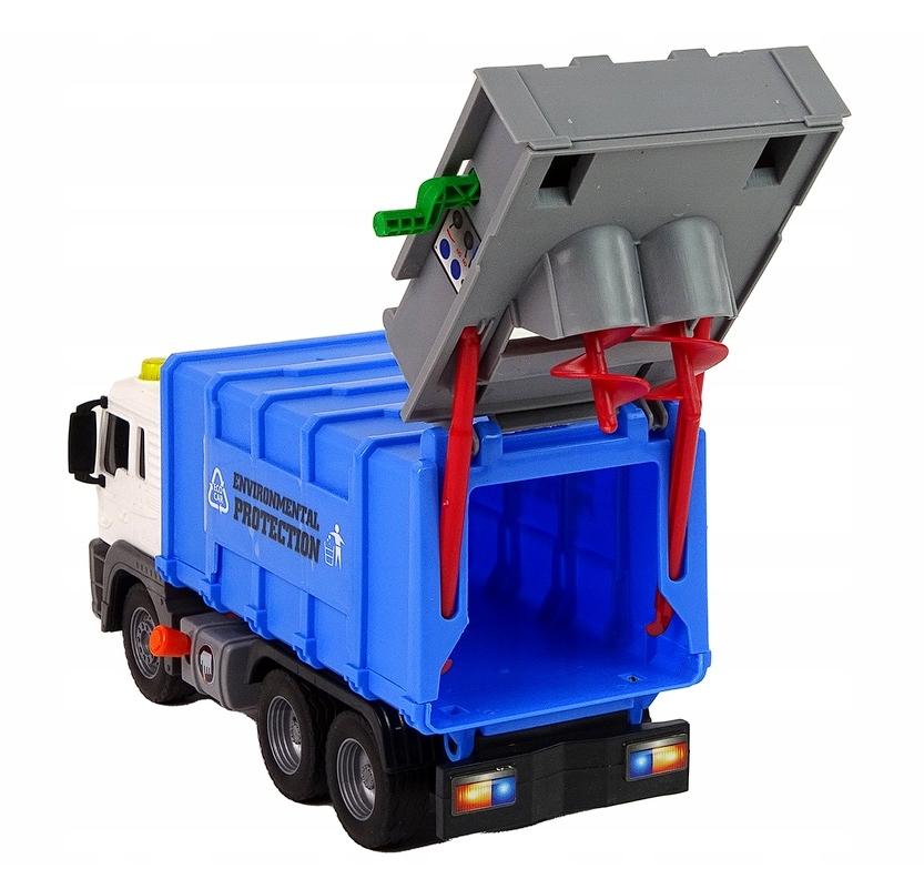 Sopbil Sopsortering Ljud Ljus Stor Blå Bil