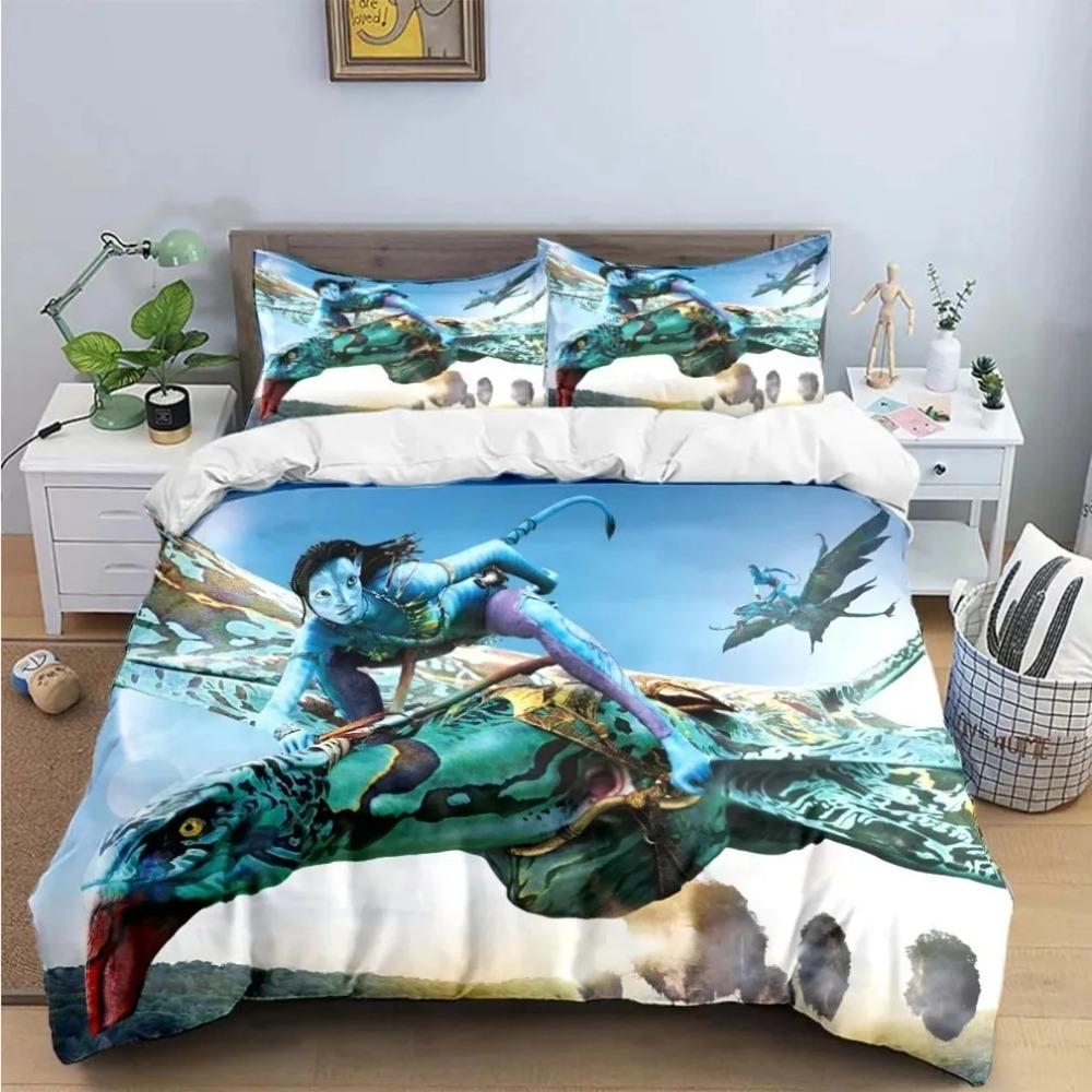 A-vatar Duvet Cover pillowcase Bedding Bedroom Decoration Children Gift adult Single Double bed Large SizeZip Duvet Cover