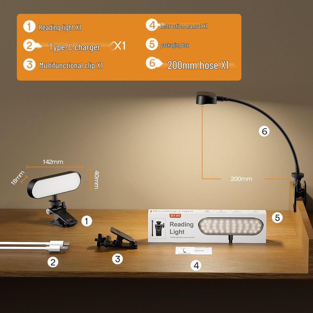 Full Spectrum Eye Protection Desktop & Clip-On Reading Light with Bedside Ambience