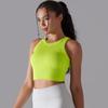 Nessaj Seamless Knit Solid Yoga Vest Sleeveless Sports Tank Top Running Fitness Top