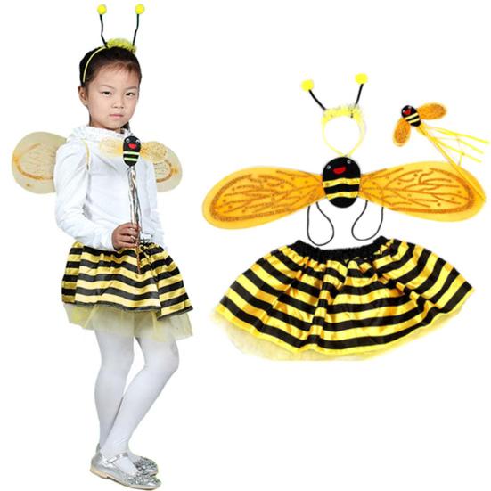 4Pcs/Set Princess Dress Up Trunk Set Gift Perfect Fitting Bee Butterfly Costumes with Foldable Wings for Girls