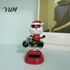 Miniature Holiday Desktop Ornaments Solar Powered Dancing Car Ornament, Creative Dashboard Christmas Cartoon Figure for Swing Figures Cars Auto