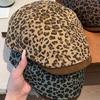 Vintage Leopardenmuster Baskenmütze Flache Malermütze Lässige Leoparden-Zeitungsjungenkappe Scharfe Mädchen