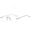 Minimalist Metal Square Eyeglasses With Blue Light Blocking For Adults