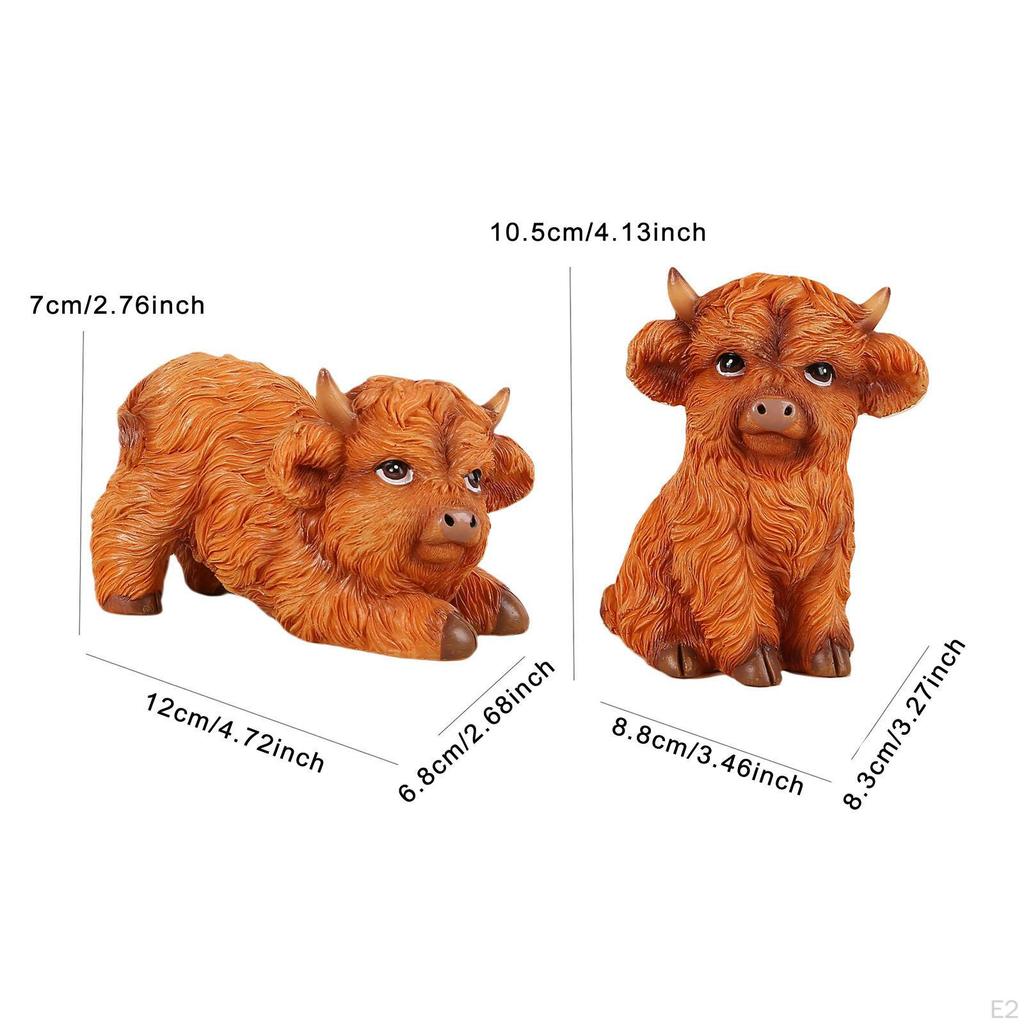 2 Pieces Figurines Decorative Statues Collection Cute Creative Tabletop Ornaments for Cabinet