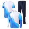 Chinese Team Wind Sports Quick-Dry Three-Piece Set: Short-Sleeved Stand-Collar Jacket, White Long Pants for Opening Ceremony Coaches.