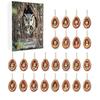 -Day 2D Christmas Advent Calendar Acrylic Car Hanging Ornament with Tree Hollow Animal Decorations