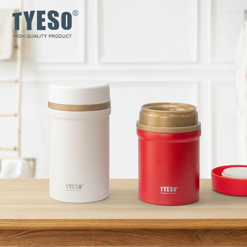 TYESO Insulated Food Jar 450/600ml Vacuum Flask 316 Stainless Steel Porridge Stewing Cup Home/Office Breakfast Thermal Container