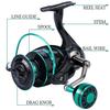 SOUGAYILANG Spinning Fishing Reel 5.0:1 Gear Ratio with Fishing Line Mini Portable Sea Fishing Wheel Travel Outdoors Fishing Reels