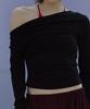 Debiweeo Drape Two-Way Long Sleeve Devi-T0143-Black