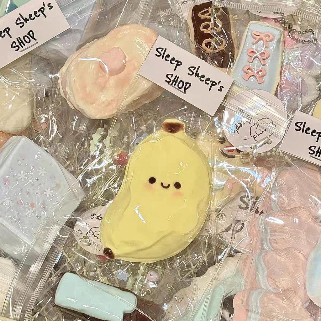 Děti Dětská Roztomilá Banánová Mačkací Hračka, Měkký TPR Falešné Jídlo Úleva od Stresu, Kawaii Mačkací Hračka pro Dospělé Dárek