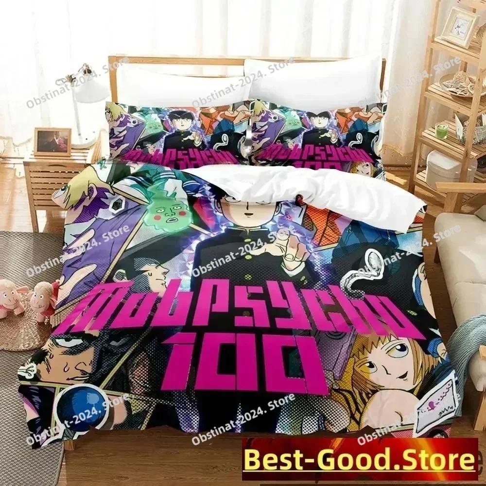 Anime Mob Psycho 100 Bedding Set Printed single Comforter Quilt Bed Cover Duvet Cover Pillow Case 3 Pieces Sets Kids Adult Size