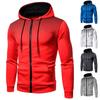 Sudadera con capucha y cremallera para hombre, color liso, con cremallera, jersey deportivo, abrigo con capucha, chaqueta cálida