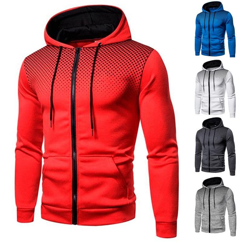 Sudadera con capucha y cremallera para hombre, color liso, con cremallera, jersey deportivo, abrigo con capucha, chaqueta cálida