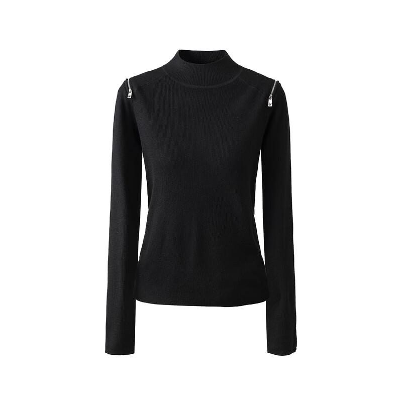 Giovanni Valentino Women's Slim Fit Semi-High Collar Knit Top