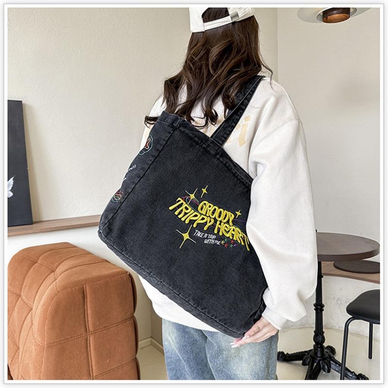 New Fashion Denim Bag Ladies Casual Shoulder Bag Large Capacity Versatile Tote Bag
